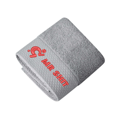 Gym Towels - Square Embroidered - Mr Shit - Red Logo - Mr.Shit