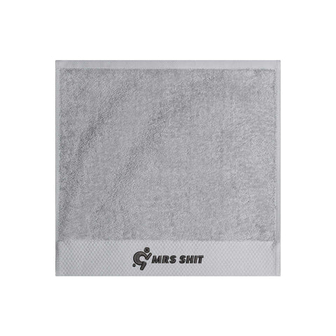 Mr.Shit Gym Towels - Square Embroidered - Mrs Shit - Black Logo All Towels $ 26.36