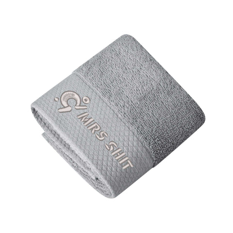 Gym Towels - Square Embroidered - Mrs Shit - Grey Logo - Mr.Shit