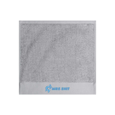 Mr.Shit Gym Towels - Square Embroidered - Mrs Shit - Light Blue Logo All Towels $ 26.36