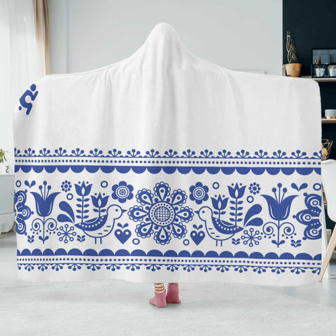 Hooded Blanket - Blue Pattern - Mr.Shit