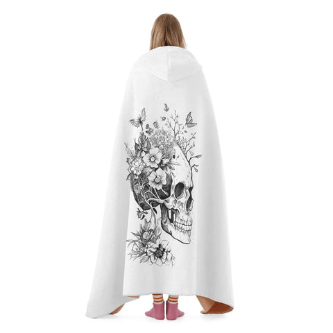 Hooded Blanket - Skull with Flowers - Mr.Shit