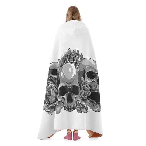 Hooded Blanket - Skulls and Roses - Mr.Shit