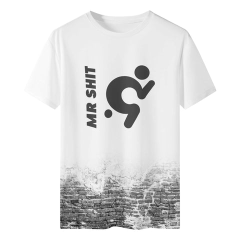 Mens All Over Print T-Shirt - Brick Wall - Big Logo - Mr.Shit