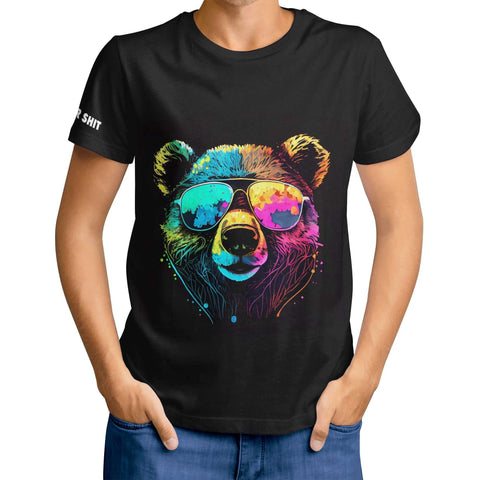 Mr.Shit Mens T-shirt - Cool Bear - Logo on Sleeve Men's T-Shirts $ 25.84