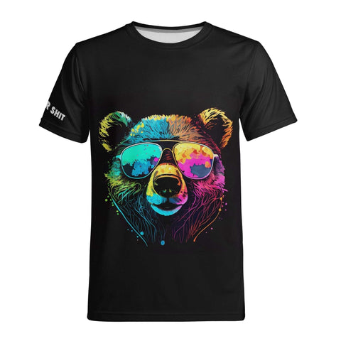 Mens All Over Print T-shirt - Cool Bear - Logo on Sleeve - Mr.Shit