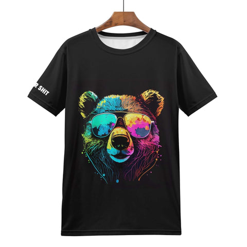 Mens All Over Print T-shirt - Cool Bear - Logo on Sleeve - Mr.Shit