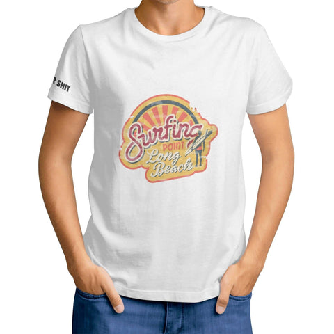 Mr.Shit Mens T-shirt - Retro Surf - Logo on Sleeve Men's T-Shirts $ 25.84