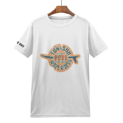 Mens All Over Print T-shirt - Retro Surf - Logo on Sleeve - Mr.Shit