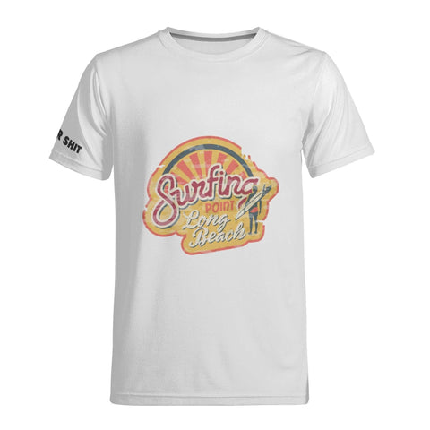 Mens All Over Print T-shirt - Retro Surf - Logo on Sleeve - Mr.Shit