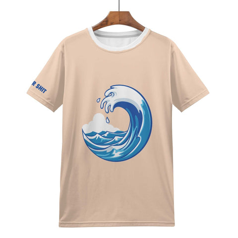 Mens All Over Print T-shirt - Surf - Logo on Sleeve - Mr.Shit