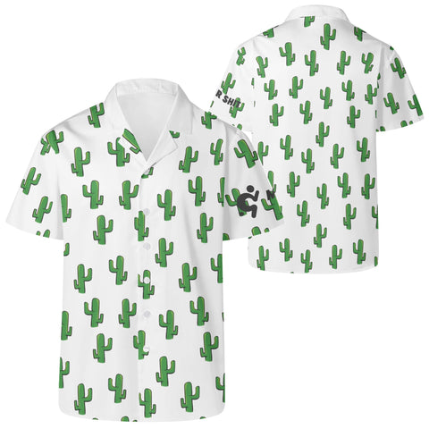 Mr.Shit Mens Hawaiian Shirt - Cactus Men's Hawaiian Casual Shirts $ 40.52