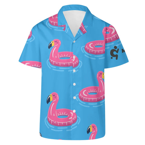 Mens Hawaiian Shirt - Flamingo Floaties - Mr.Shit