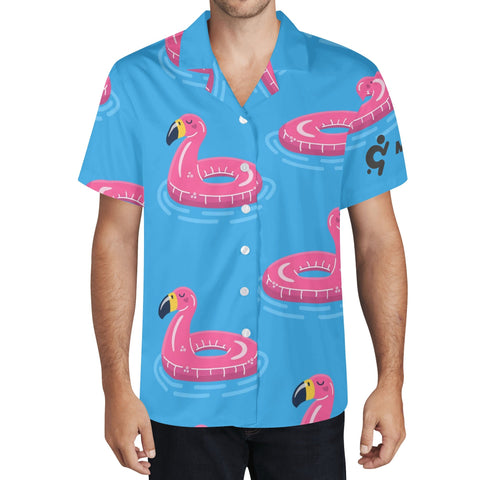 Mens Hawaiian Shirt - Flamingo Floaties - Mr.Shit