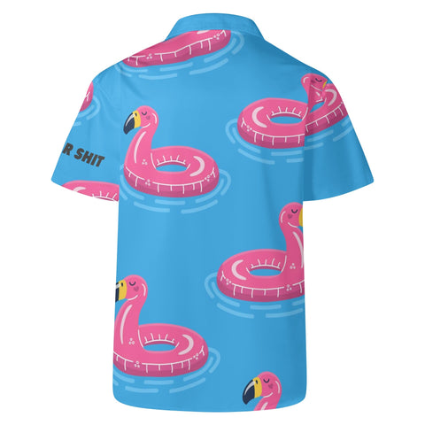 Mens Hawaiian Shirt - Flamingo Floaties - Mr.Shit