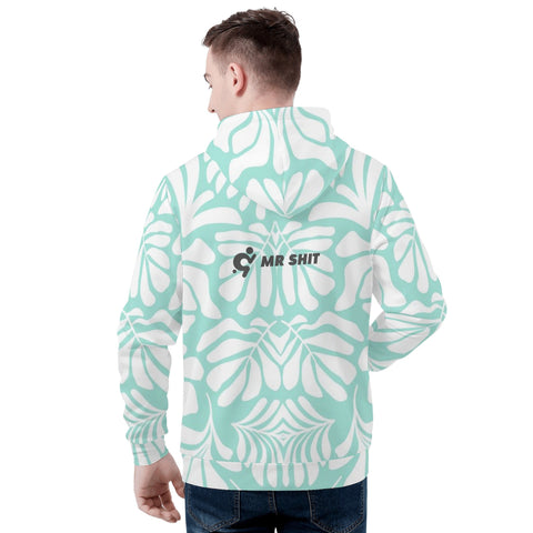 Mens Hoodie - Blue Pattern 2 - Mr.Shit