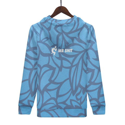 Mens Hoodie - Blue Pattern - Mr.Shit