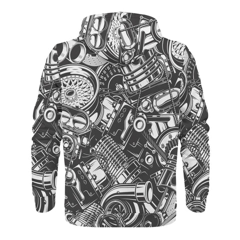 Mens Hoodie - Engine Parts - Mr.Shit