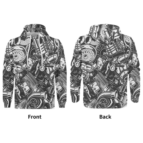 Mens Hoodie - Engine Parts - Mr.Shit