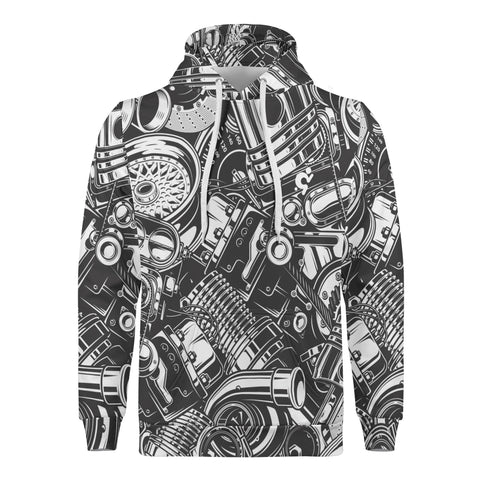 Mens Hoodie - Engine Parts - Mr.Shit