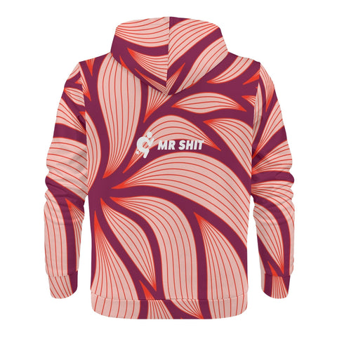 Mens Hoodie - Red Pattern - Mr.Shit