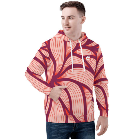 Mens Hoodie - Red Pattern - Mr.Shit