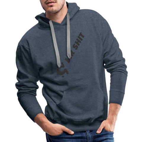 Men’s Premium Hoodie - Diagonal Logo - Black Logo on Front - Mr.Shit