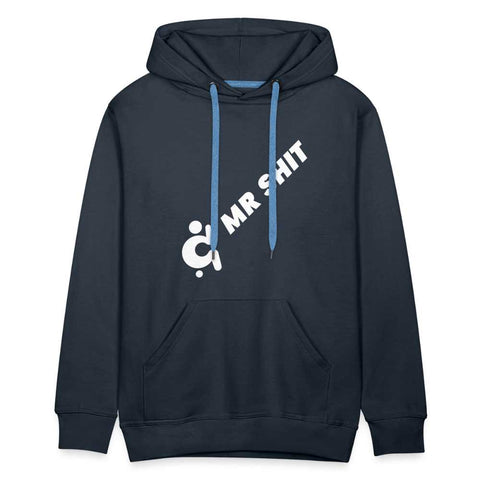 Men’s Premium Hoodie - Diagonal Logo - White Logo on Front - Mr.Shit