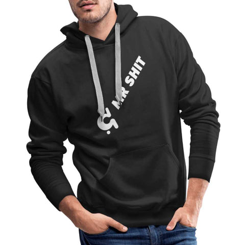 Men’s Premium Hoodie - Diagonal Logo - White Logo on Front - Mr.Shit