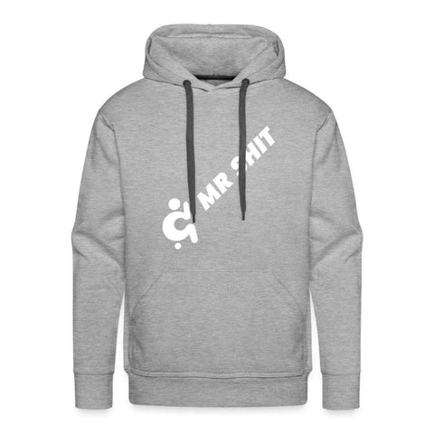 Men’s Premium Hoodie - Diagonal Logo - White Logo on Front - Mr.Shit