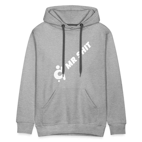 Men’s Premium Hoodie - Diagonal Logo - White Logo on Front - Mr.Shit