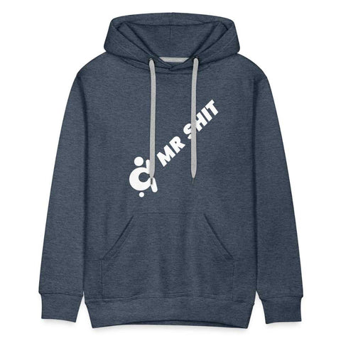 Men’s Premium Hoodie - Diagonal Logo - White Logo on Front - Mr.Shit