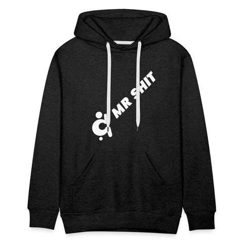 Men’s Premium Hoodie - Diagonal Logo - White Logo on Front - Mr.Shit