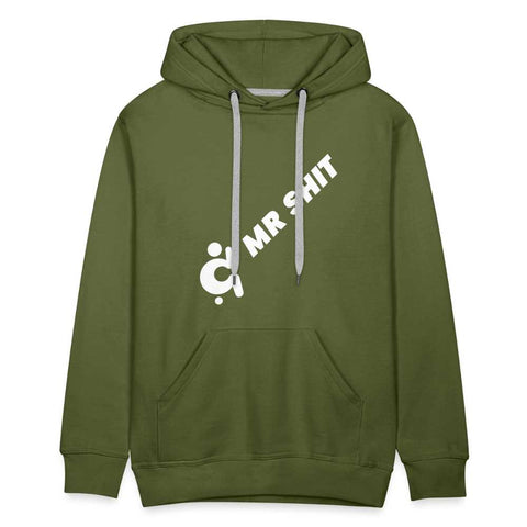 Men’s Premium Hoodie - Diagonal Logo - White Logo on Front - Mr.Shit