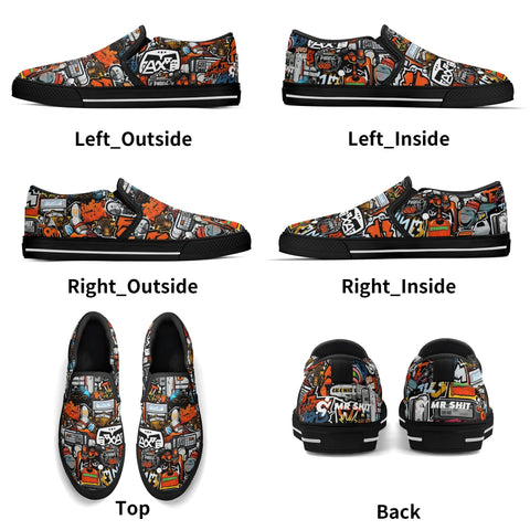 Mens Slip On Shoes - Graffiti - Mr.Shit