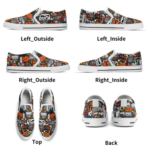 Mens Slip On Shoes - Graffiti - Mr.Shit