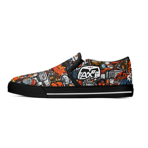 Mens Slip On Shoes - Graffiti - Mr.Shit