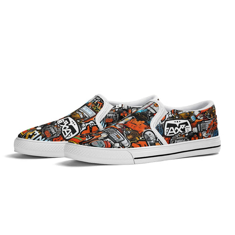 Mens Slip On Shoes - Graffiti - Mr.Shit