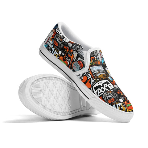 Mens Slip On Shoes - Graffiti - Mr.Shit