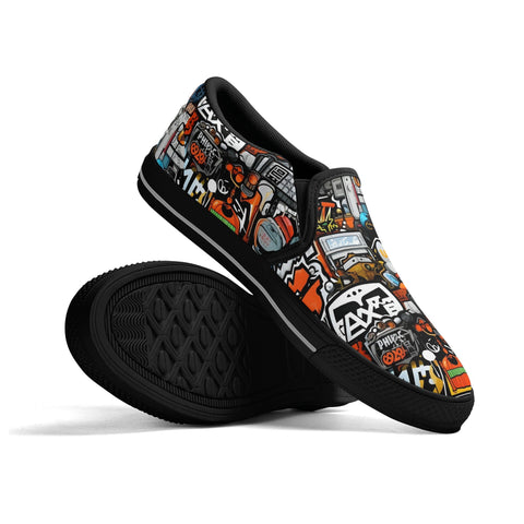 Mens Slip On Shoes - Graffiti - Mr.Shit