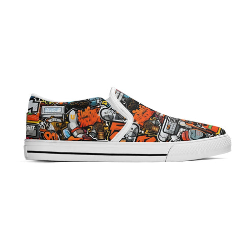 Mens Slip On Shoes - Graffiti - Mr.Shit