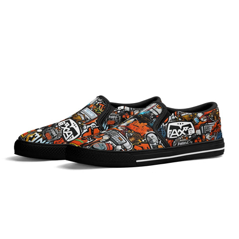 Mens Slip On Shoes - Graffiti - Mr.Shit