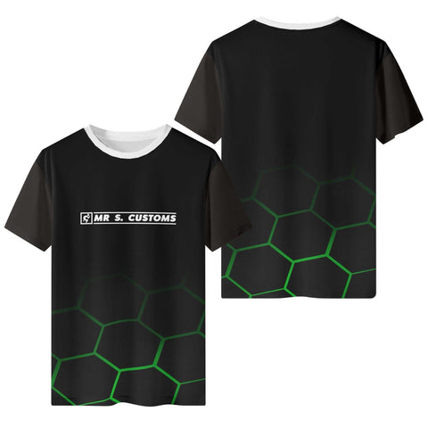 Mr S - Black and Green Pattern T-Shirt - Mr.Shit