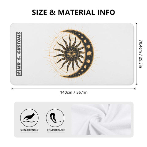 Mr S Customs - Bath / Beach Towel - All Seeing Eye - White - Mr.Shit