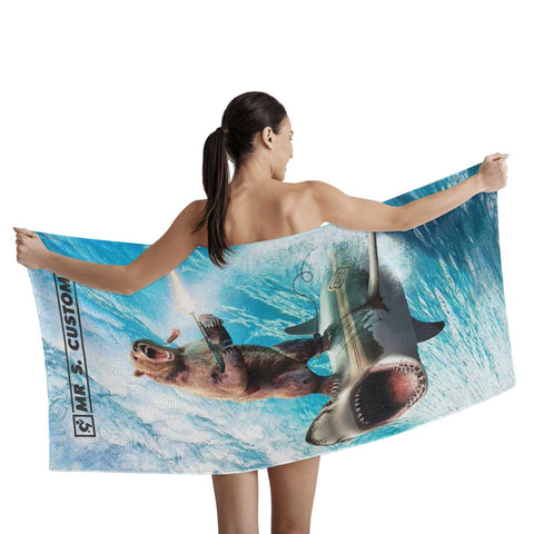 Mr.Shit Mr S Customs - Bath / Beach Towel - Bear Vibes All Towels $ 29.42