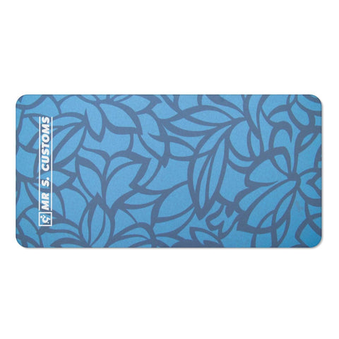 Mr S Customs - Bath / Beach Towel - Blue Floral - Mr.Shit