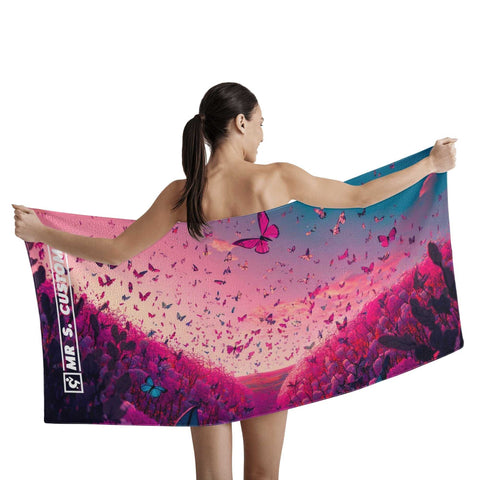 Mr.Shit Mr S Customs - Bath / Beach Towel - Butterflies All Towels $ 29.42