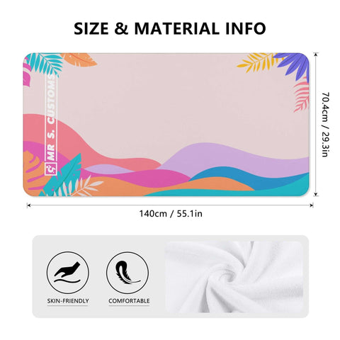 Mr S Customs - Bath / Beach Towel - Floral Pink - Mr.Shit