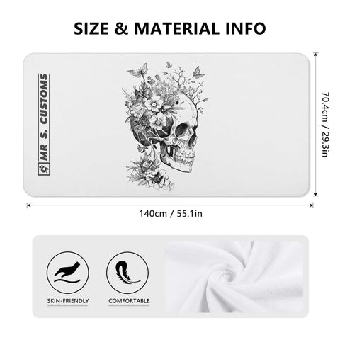 Mr S Customs - Bath / Beach Towel - Floral Skull - Mr.Shit