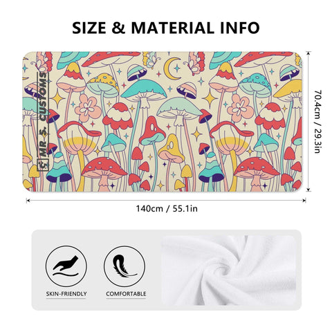 Mr S Customs - Bath / Beach Towel - Mushrooms 2 - Mr.Shit